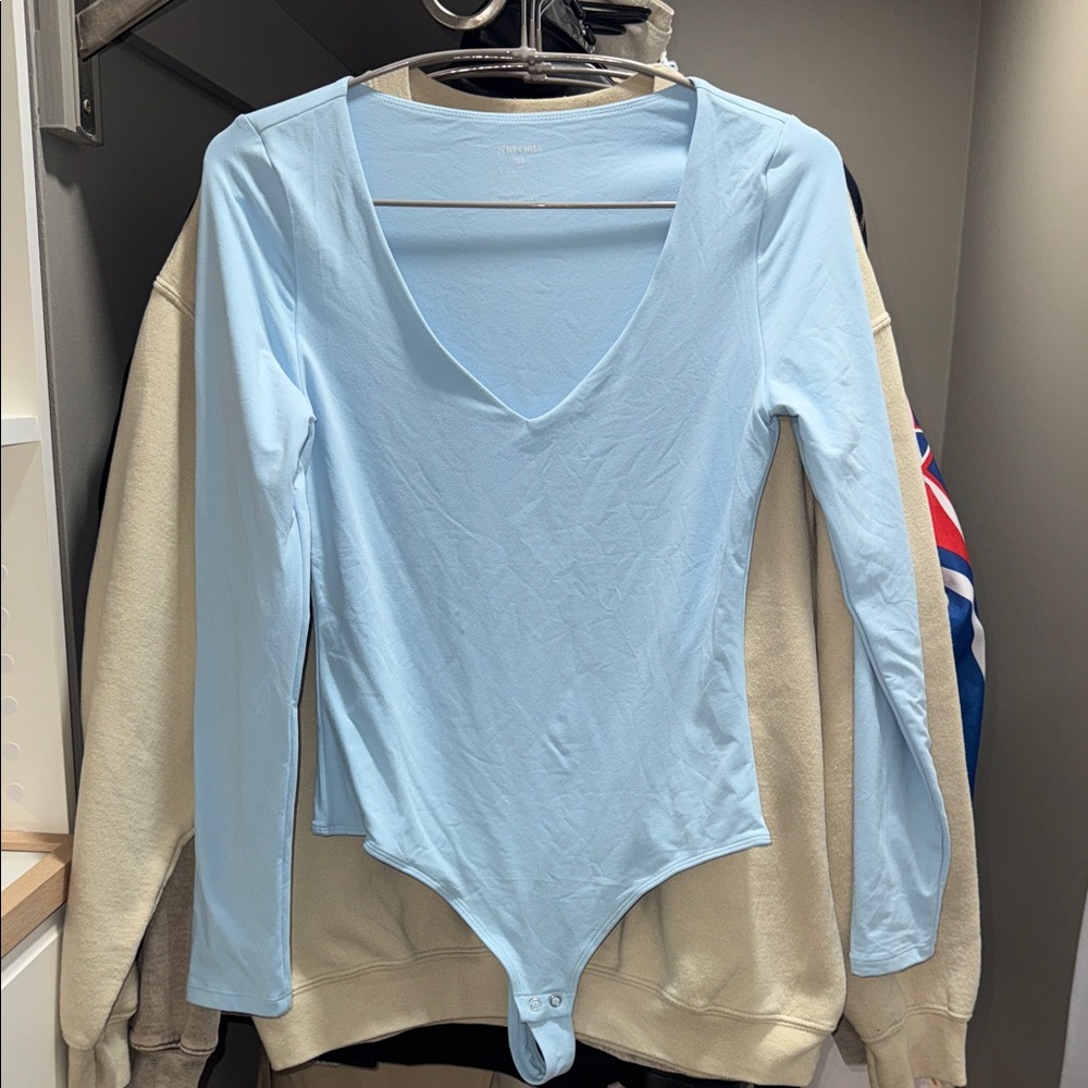 Light Blue Long Sleeve Bodysuit